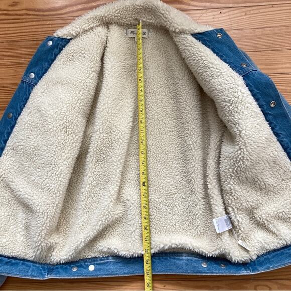Denim Jacket Sherpa Madewell in Eaves Wash Men's XS - Picture 7 of 10